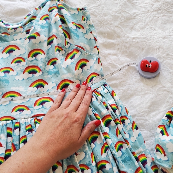 Unique Vintage Rainbow Dress, matching children's dress in separate listing. - Picture 2 of 4